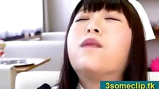 All round young lady cosplay blowjobing a few dudes